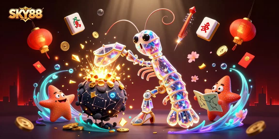 Experience excitement with SKY88 as the galactic samurai shatters an asteroid, bursting coins.