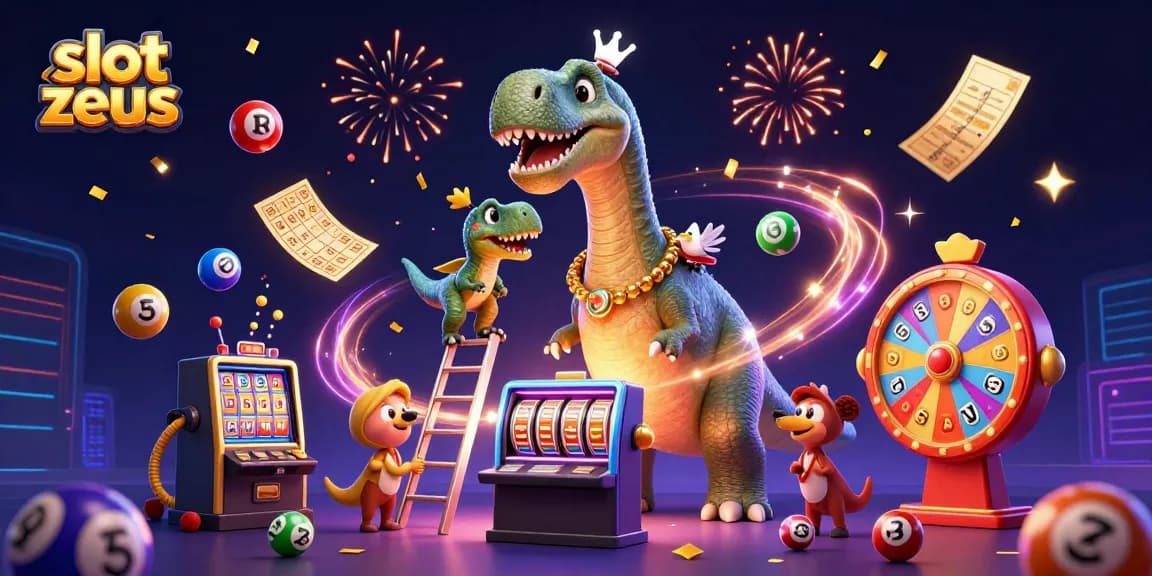 Experience slot zeus with an exciting casino scene featuring animated characters, vibrant colors, and dynamic game elements.