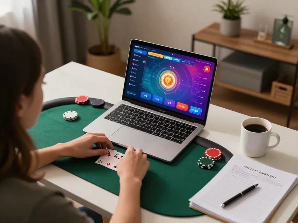 Player strategizing their next move during an online poker game on 79win's platform.
