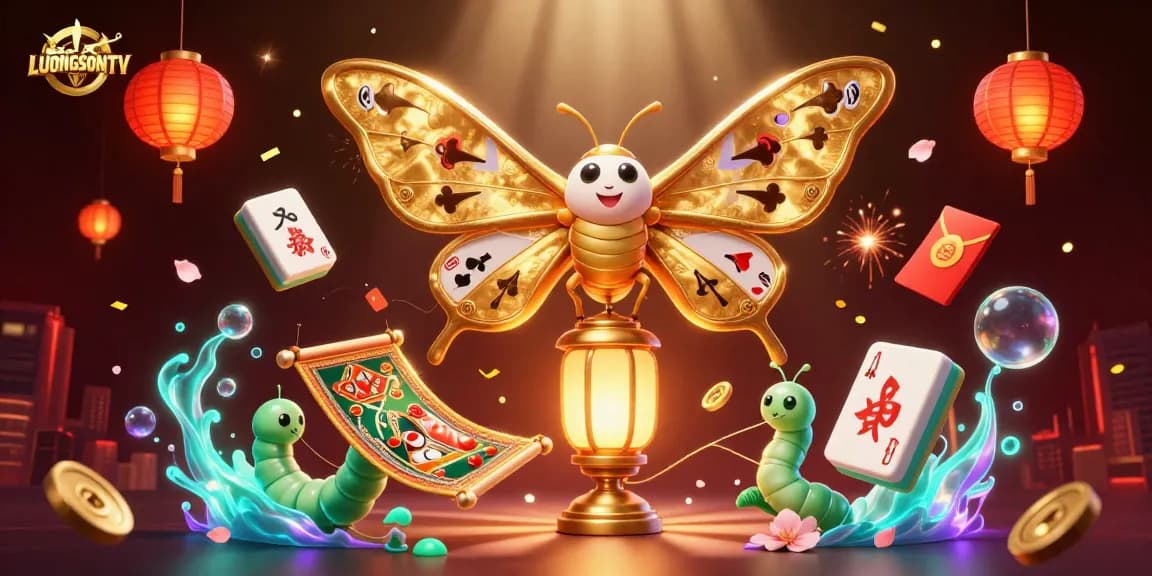 Join the excitement of sports betting with LUONGSONTV's vibrant casino-themed illustration showcasing golden elements and festive decorations.