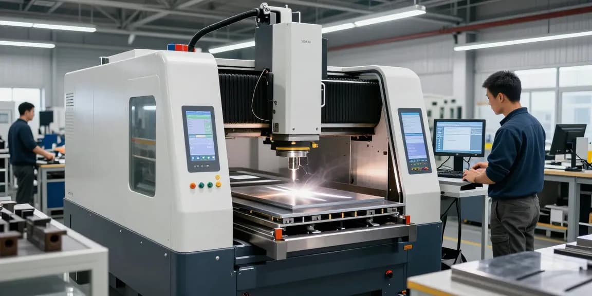Hydraulic CNC press brake machine demonstrating precision engineering in an advanced manufacturing workspace enhancing productivity and efficiency.