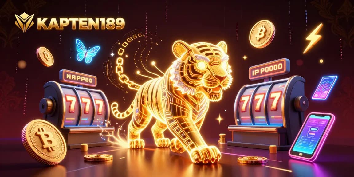 KAPTEN189 menampilkan permainan slot online dengan desain menarik dan simbol keberuntungan yang bersinar.