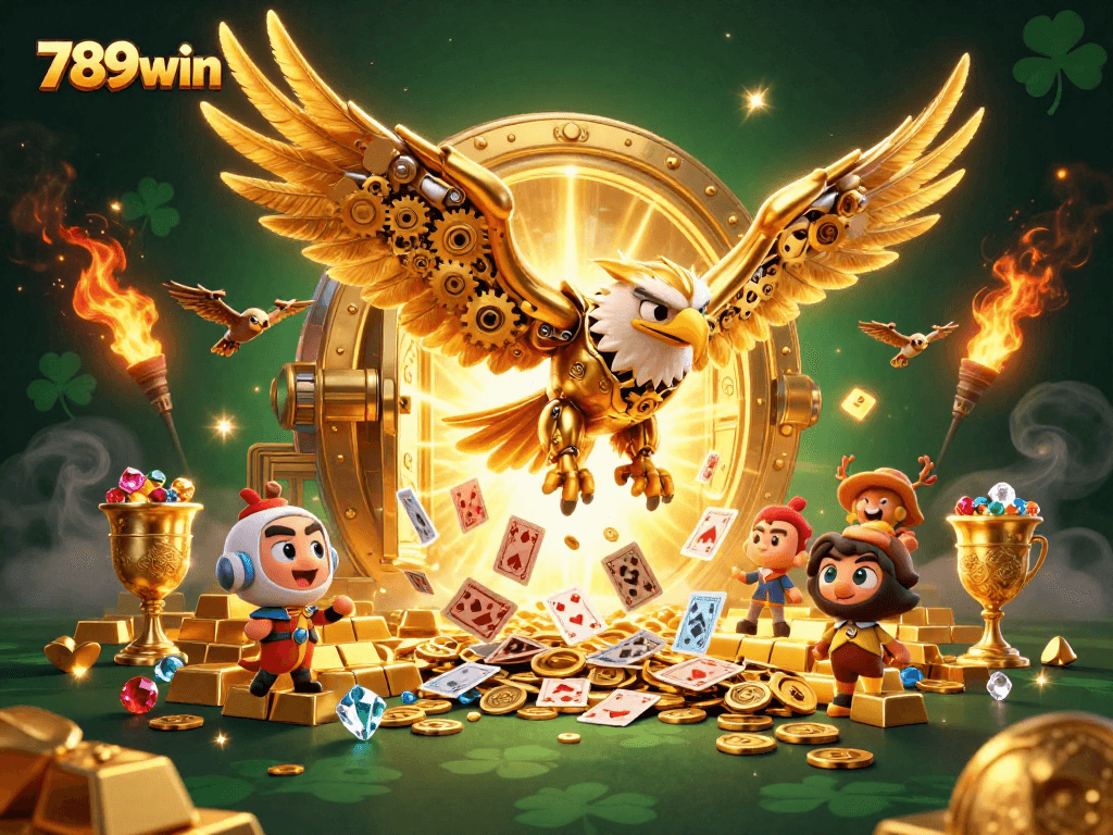 Experience the thrill of winning at 789win with a vibrant 3D casino scene showcasing adventure and riches.