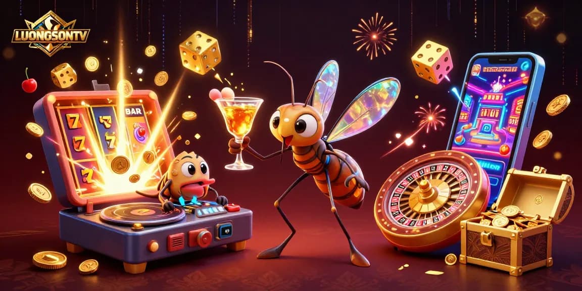 LUONGSONTV’s animated scene showcases an engaging casino atmosphere with vibrant colors and dynamic elements.