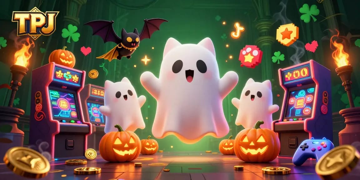 Experience the thrills of TPJ as the ghost cat and bat navigate through an enchanting haunted casino.