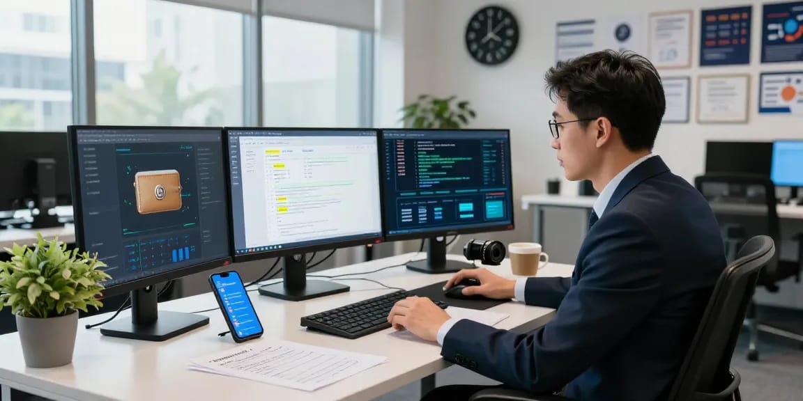 Cybersecurity expert analyzing blockchain data to recover lost crypto.