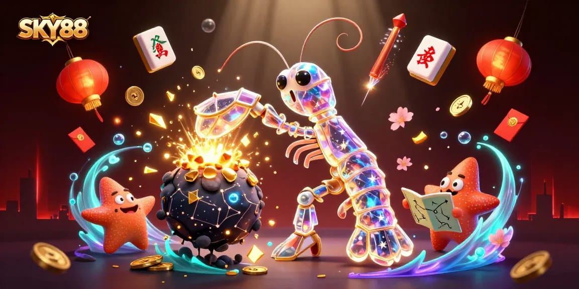 Experience excitement with SKY88 as the galactic samurai shatters an asteroid, bursting coins.