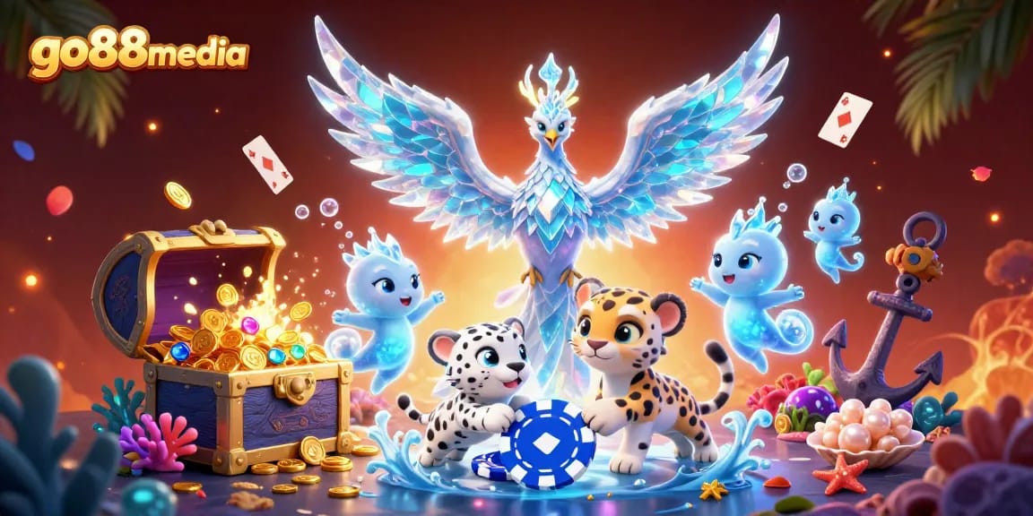Experience thrilling gameplay at go88media featuring vibrant characters amidst dynamic casino elements.