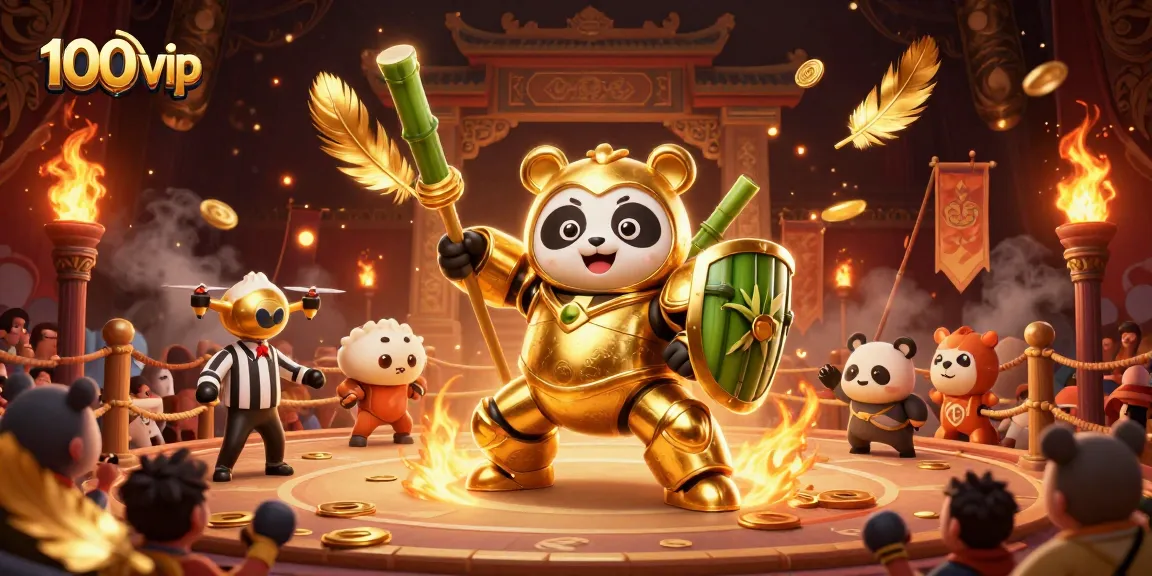 Experience the thrilling action of 100vip's online gaming arena with vibrant characters and dynamic elements.