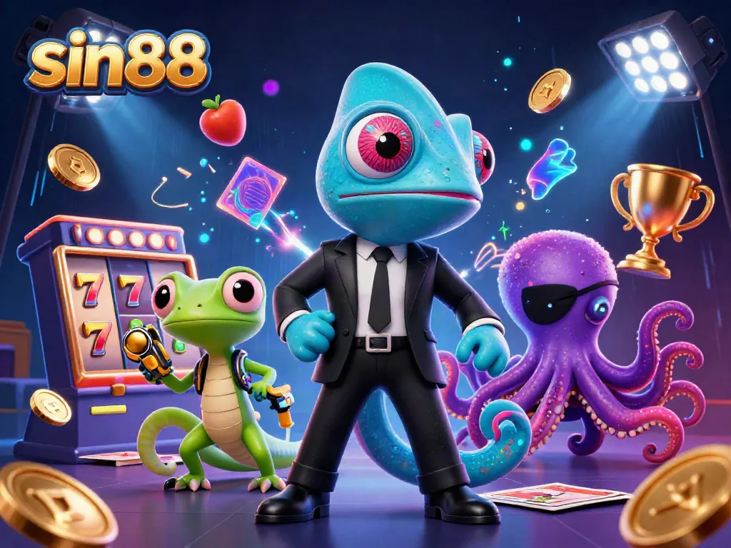 Engage in thrilling gameplay at sin88 with vibrant casino elements and animated characters.