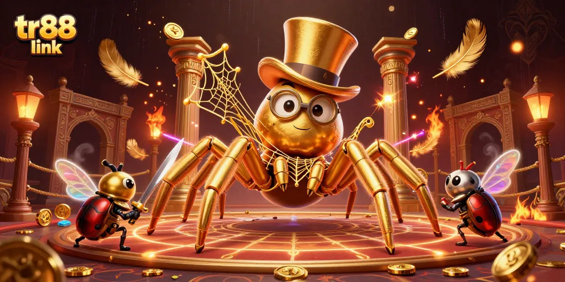 Engage with tr88 link as the golden spider weaves a dazzling casino web of excitement.