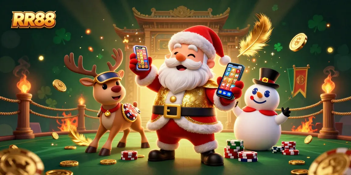 Experience winning moments with RR88 as Santa and friends showcase a dazzling casino adventure.