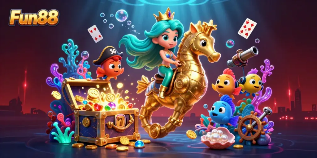 Launch exciting games at Fun88 with vibrant characters and lively casino elements!