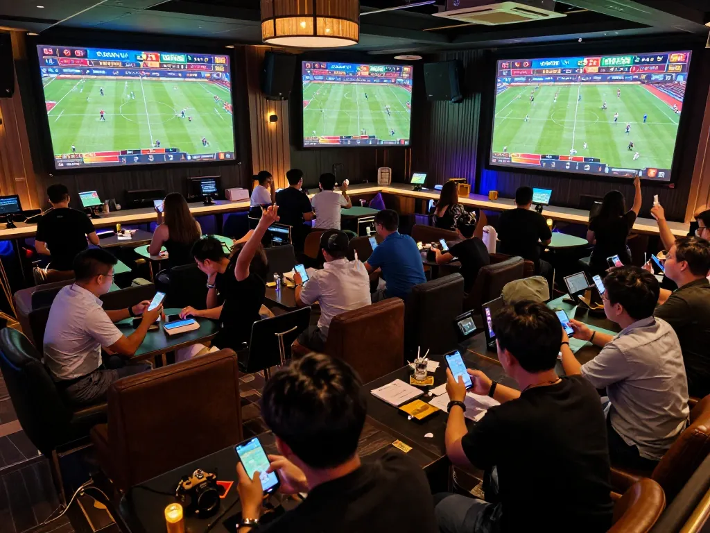 Betting excitement at a live sports event with early odds on keonhacai tv