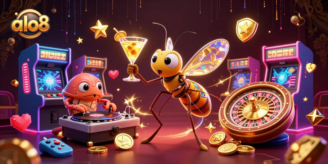 Engage with alo8's vibrant 3D casino world featuring dynamic games and characters.