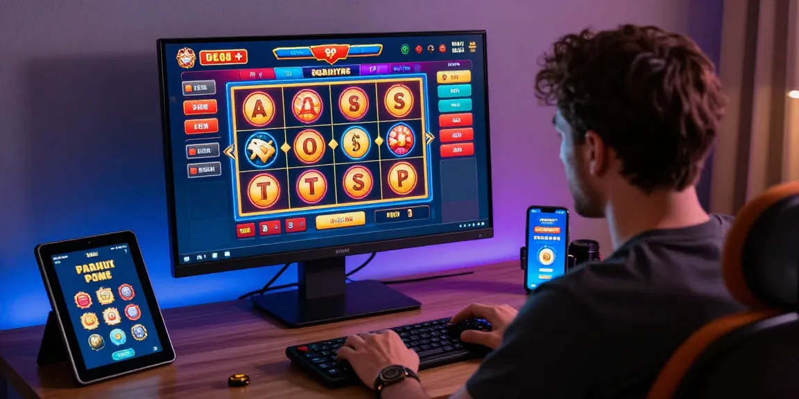 Giocatore entusiasta che esplora i migliori casinò online non AAMS sullo schermo del computer.