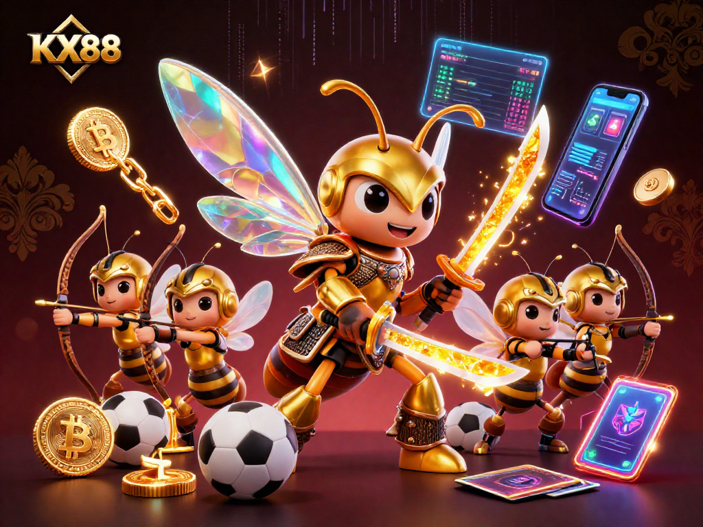 KX88 players engaging in exciting sports betting with animated characters and crypto elements