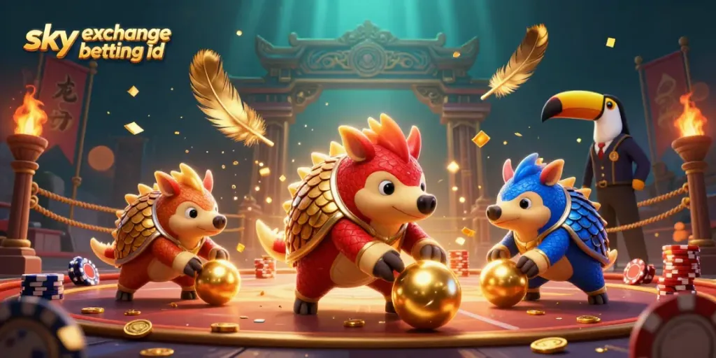 Experience thrilling action with sky exchange betting id as pangolins roll through gold coins and poker chips.