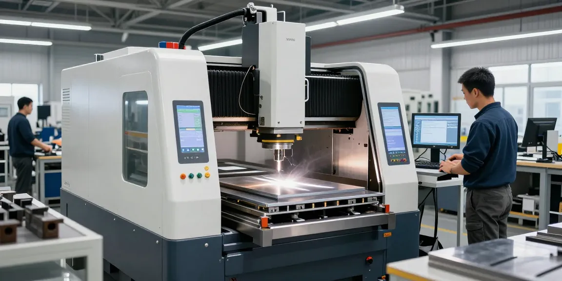 Hydraulic CNC press brake machine demonstrating precision engineering in an advanced manufacturing workspace enhancing productivity and efficiency.