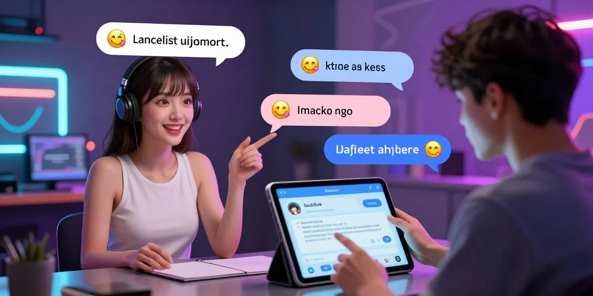 Dynamic scene of engaging chat with AI hentai avatars in modern interface.
