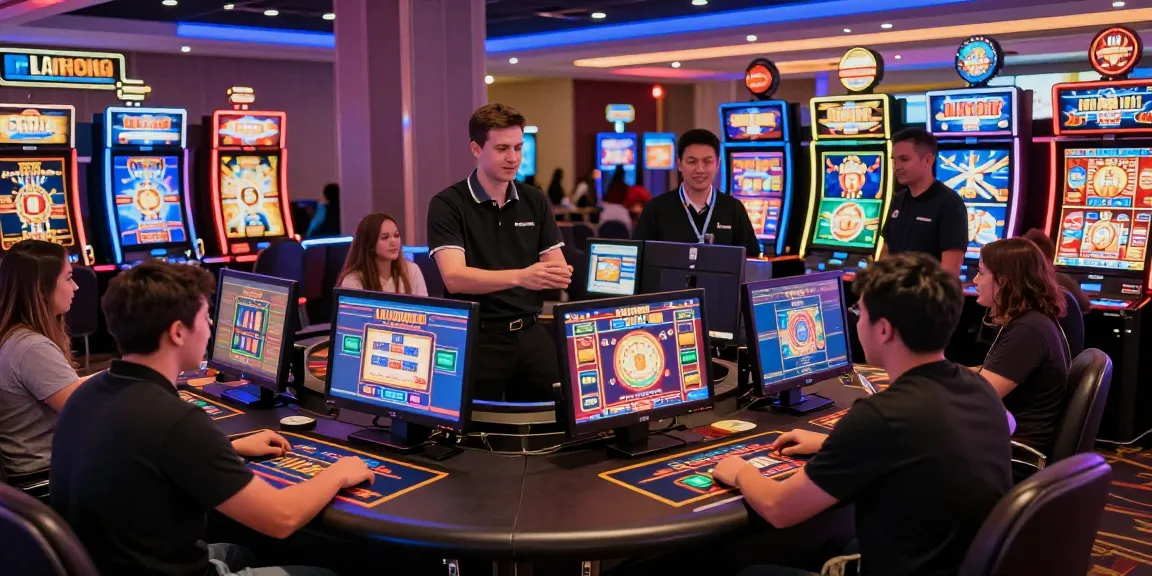 Giocatori nei migliori casinò online non AAMS che si divertono con giochi su diversi dispositivi in un ambiente vivace.