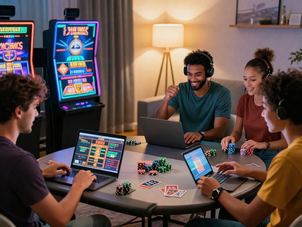 I migliori casinò online non AAMS: giocatori felici nel loro soggiorno mentre si godono le slot e i giochi da tavolo.