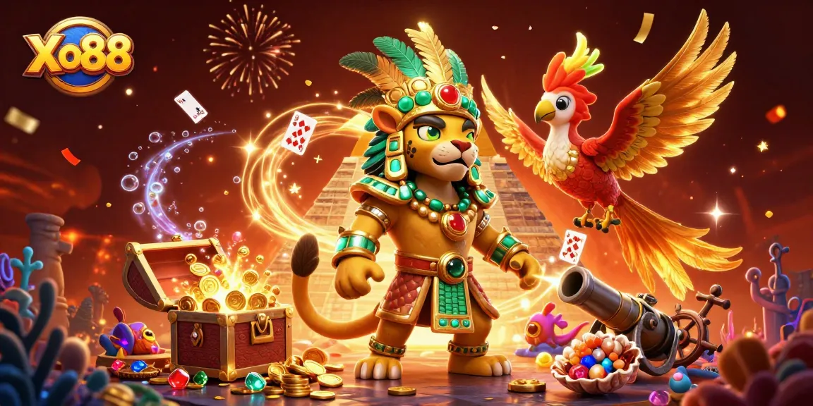 Xo88 unleashes exciting underwater treasures in a vibrant casino illustration