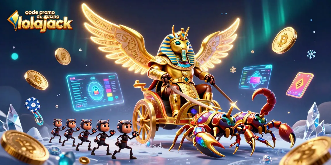Engage with the code promo du casino lolajack and discover vibrant gaming elements in a dynamic illustrative scene.