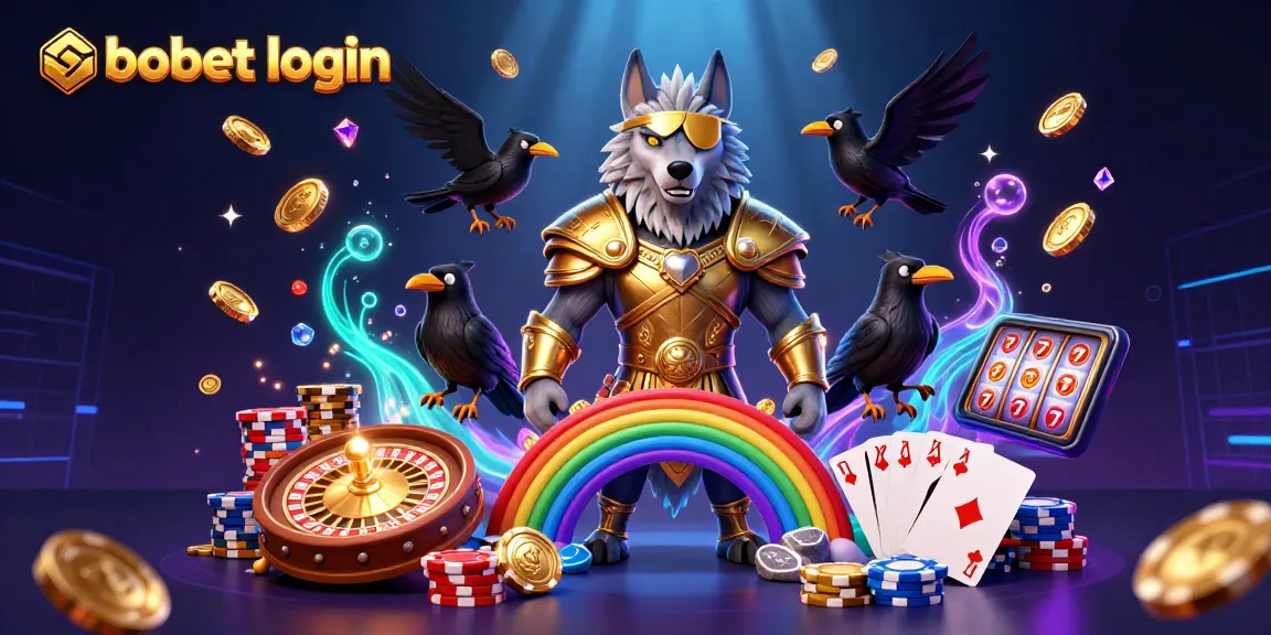 Experience sbobet login features with a dynamic 3D scene showcasing casino elements and engaging characters.