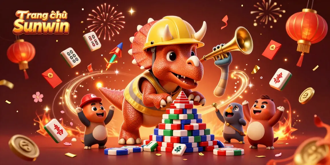 Experience fun gameplay at Trang chủ Sunwin with a colorful 3D cartoon casino illustration featuring unique characters.