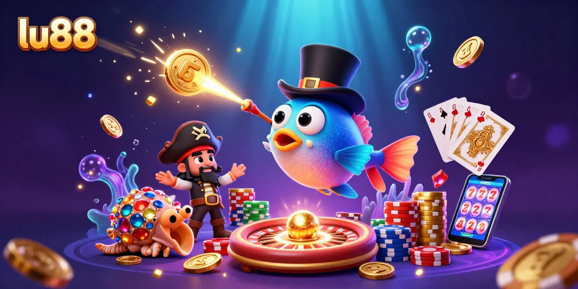 Experience thrilling lu88 gaming with engaged anglerfish, pirate shrimp, and gemstone snail.