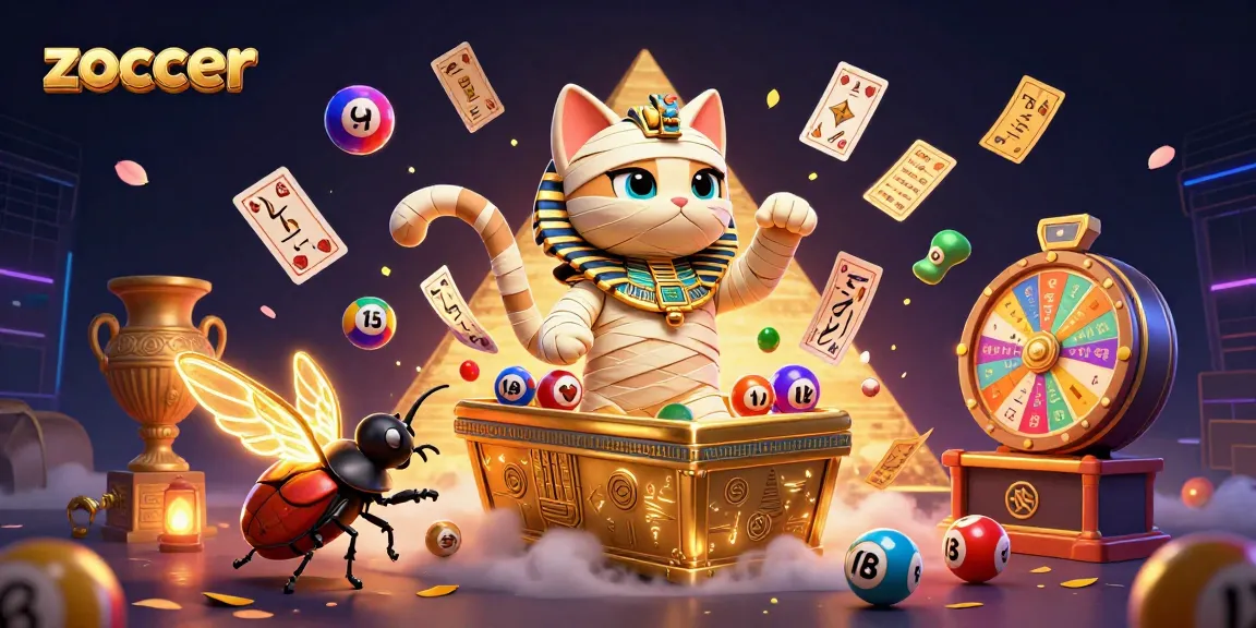 Experience zoccer's thrilling casino atmosphere with a dynamic mummy cat and mystical elements.
