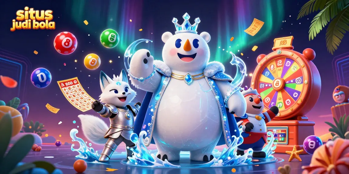 Bet on situs judi bola with a stunning 3D illustration of a polar bear king and snow fox.