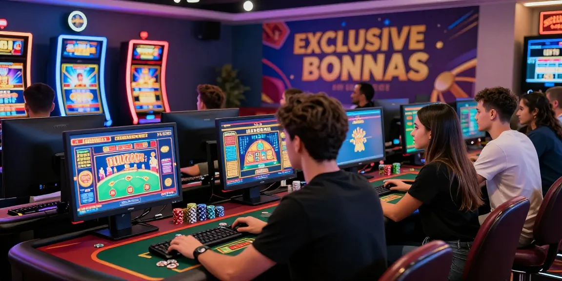 Engaging scene of players enjoying casinos not on gamstop with vibrant screens and dynamic play.