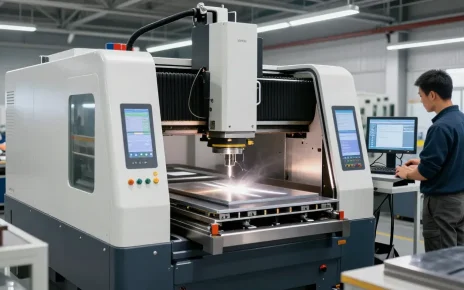 Hydraulic CNC press brake machine demonstrating precision engineering in an advanced manufacturing workspace enhancing productivity and efficiency.
